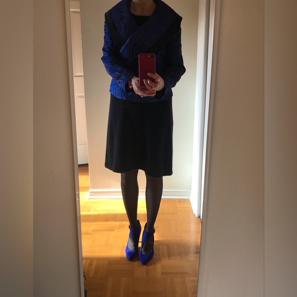 Samuel Dong shimmering blazer in royal blue - Picture 4 of 10